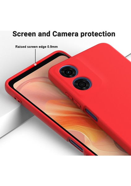 Motorola Moto G04S 4G/G04 4g Kılıf Sıvı Silikon Çizilmeye Dayanıklı Koruyucu Kabuk ve Kullanışlı Kayış-Kırmızı (Yurt Dışından) fırsatları