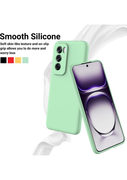 Oppo RENO12 Pro 5g (Küresel) Sıvı Silikon Kılıf Darbeye Dayanıklı Telefon Kılıfı Bilek Kayışı Ile-Yeşil (Yurt Dışından) modelleri