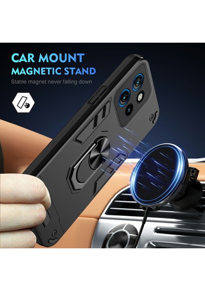 Motorola Edge 50 Neo 5g/moto S50 5g/thinkphone 25 5g Kılıf Pc+Tpu Drop Defend Telefon Kılıfı Halkalı Ayaklı-Siyah (Yurt Dışından) fiyatları