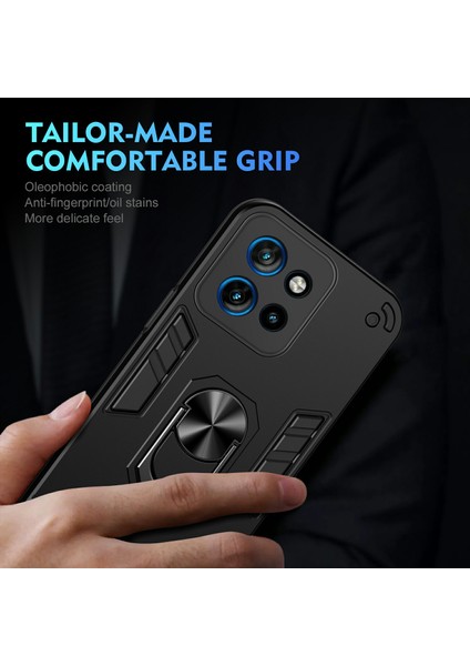 Motorola Edge 50 Neo 5g/moto S50 5g/thinkphone 25 5g Kılıf Pc+Tpu Drop Defend Telefon Kılıfı Halkalı Ayaklı-Siyah (Yurt Dışından) indirimleri