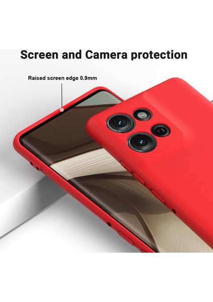 Motorola Moto G Play (2025) 4g Sıvı Silikon Kılıf Telefon Arka Kapağı El Askısı Ile-Kırmızı (Yurt Dışından) fırsatları