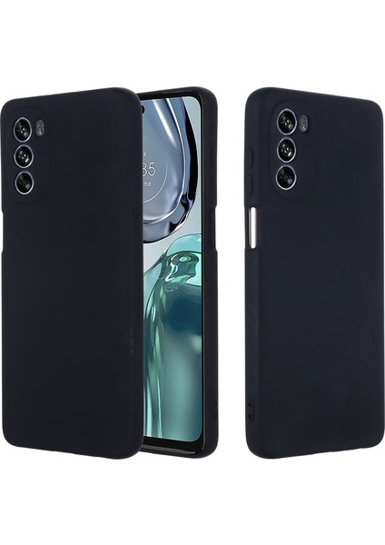 Motorola Moto G62 5g Sıvı Silikon Darbeye Dayanıklı Koruyucu Telefon Kılıfı Yumuşak Elyaf Astarlı Çizilmez Kılıf Kayışlı-Siyah (Yurt Dışından) fiyatları