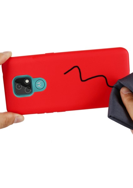Motorola Moto E7 2020 Için Düz Sıvı Silikon Telefon Koruyucu Kılıf + Kullanışlı Kayış-Kırmızı (Yurt Dışından) fırsatları