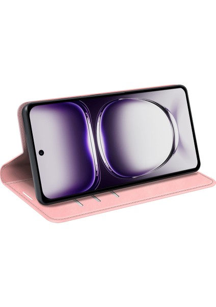 Oppo RENO12 Pro 5g (Global) Kılıf Cilt Dokunuşlu Deri Cüzdan Telefon Kılıfı-Pembe (Yurt Dışından) indirimleri