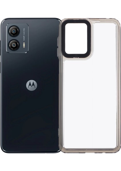 Motorola Moto G54 5g Şeffaf Telefon Kılıfı Pc+Tpu Hibrit Arka Kapak-Şeffaf Siyah (Yurt Dışından)