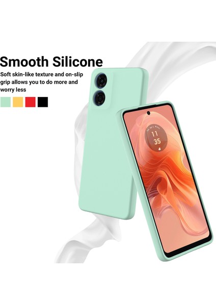 Motorola Moto G04S 4G/G04 4g Kılıf Sıvı Silikon Çizilmeye Dayanıklı Koruyucu Kabuk El Kayışı Ile-Yeşil (Yurt Dışından) modelleri