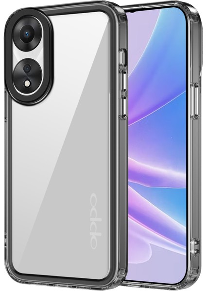 Oppo A78 4g Darbeye Dayanıklı Cep Telefonu Kılıfı Şeffaf Pc+Tpu Telefon Kılıfı-Şeffaf Siyah (Yurt Dışından)