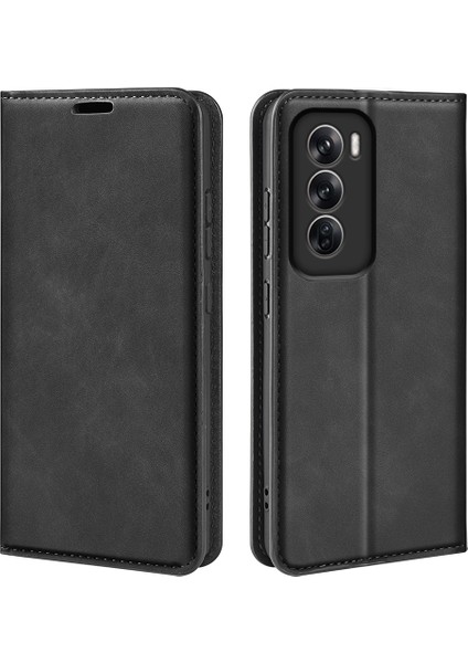 Oppo RENO12 5g(Global)Cüzdan Telefon Kılıfı Cilt Dokunuşlu Deri Kapaklı Kılıf-Siyah (Yurt Dışından) fiyatları