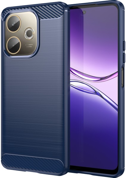 Oppo A5 Pro 4g(Global)/5g(Global)/a5 Energy 5g(China)Kılıf Koruyucu Telefon Kapağı Karbon Fiber Doku Fırçalanmış-Mavi (Yurt Dışından)