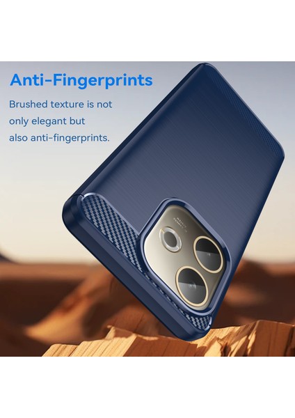 Oppo A5 Pro 4g(Global)/5g(Global)/a5 Energy 5g(China)Kılıf Koruyucu Telefon Kapağı Karbon Fiber Doku Fırçalanmış-Mavi (Yurt Dışından) modelleri