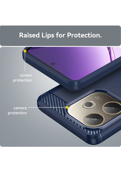 Oppo A5 Pro 4g(Global)/5g(Global)/a5 Energy 5g(China)Kılıf Koruyucu Telefon Kapağı Karbon Fiber Doku Fırçalanmış-Mavi (Yurt Dışından) indirimleri