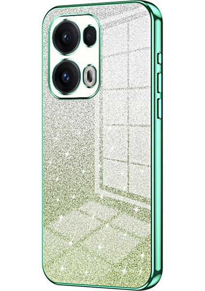 Oppo RENO13 Pro 5g Kılıf Galvanik Degrade Parıltılı Tpu Telefon Kılıfı-Yeşil (Yurt Dışından)