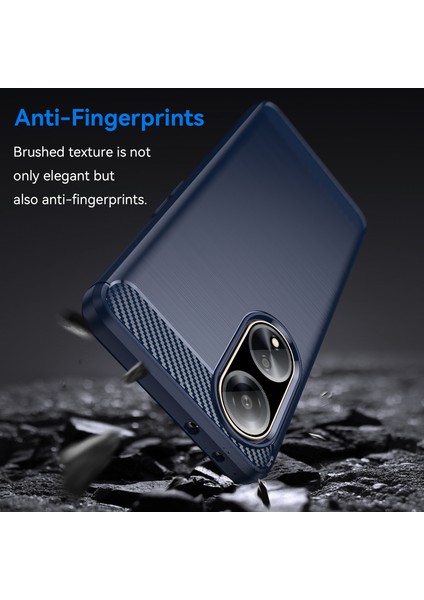 Oppo A1 5G/A98 5G/F23 5g Yumuşak Tpu Telefon Kılıfı Karbon Fiber Doku Fırçalanmış Telefon Kılıfı-Mavi (Yurt Dışından) fırsatları