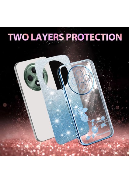 Kadem Oppo RENO12 F 5g Kılıf Çiçek Tpu Esnek Degrade Telefon Kılıfı-Mavi (Yurt Dışından) fiyatları