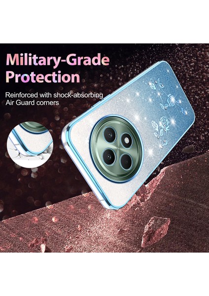 Kadem Oppo RENO12 F 5g Kılıf Çiçek Tpu Esnek Degrade Telefon Kılıfı-Mavi (Yurt Dışından) fırsatları