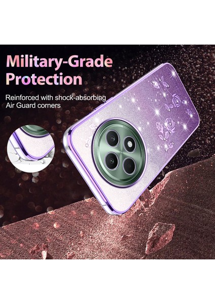 Kadem Oppo RENO12 F 5g Kılıf Çiçek Tpu Esnek Degrade Telefon Kılıfı-Mor (Yurt Dışından) fırsatları