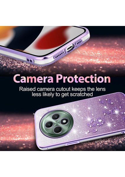 Kadem Oppo RENO12 F 5g Kılıf Çiçek Tpu Esnek Degrade Telefon Kılıfı-Mor (Yurt Dışından) indirimleri