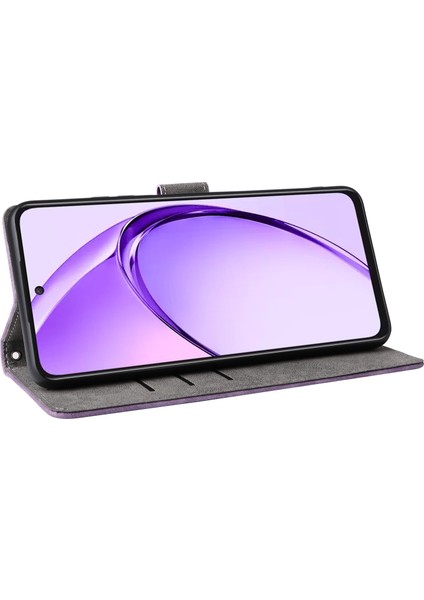 Oppo A80 5g/a3 Pro (KÜRESEL)5G/K12X 5g (HINDISTAN)/A3X 5g (Çin)Deri Kılıf Rfıd Engelleme Cüzdan Telefon Kılıfı Kayışlı-Mor (Yurt Dışından) fırsatları