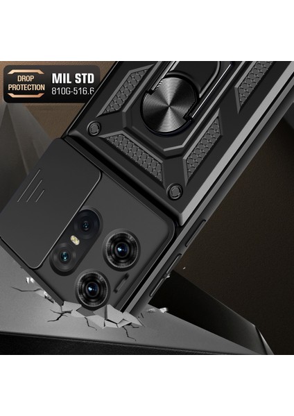 Motorola Edge 50 Pro 5g Kılıf Pc+Tpu Arka Kapak Lens Koruyucu+Ayak Desteği-Mavi (Yurt Dışından) fırsatları