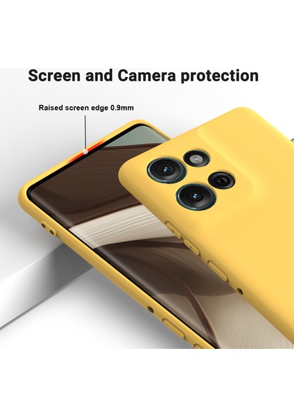 Motorola Moto G Play (2025) 4g Sıvı Silikon Kılıf Telefon Arka Kapağı El Kayışı Ile-Sarı (Yurt Dışından) fırsatları