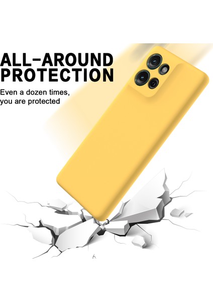 Motorola Moto G Play (2025) 4g Sıvı Silikon Kılıf Telefon Arka Kapağı El Kayışı Ile-Sarı (Yurt Dışından) indirimleri