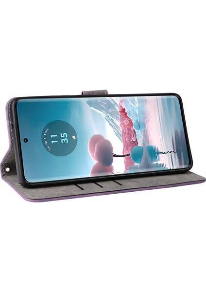 Motorola Edge 40 Neo 5g Kılıf Pu Deri Rfıd Engelleme Telefon Kılıfı Kayışlı-Mor (Yurt Dışından) fırsatları