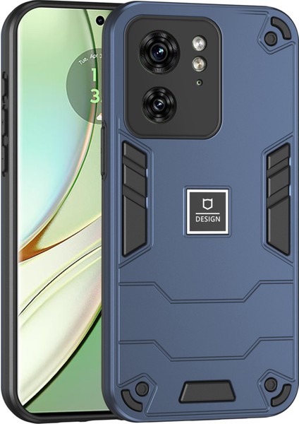 Motorola Edge 40 5g Telefon Kılıfı Sağlam Hibrit Darbeye Dayanıklı Sert Pc Yumuşak Tpu Kapak-Lacivert (Yurt Dışından)
