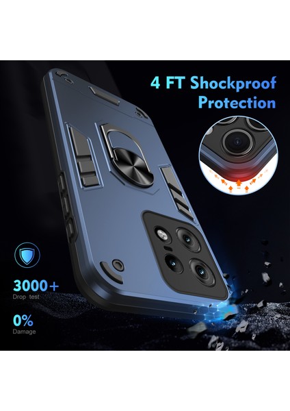 Motorola Edge 50 Pro 5g Kılıf Pc+Tpu Drop Defend Telefon Kılıfı Halkalı Ayaklı-Mavi (Yurt Dışından) fırsatları