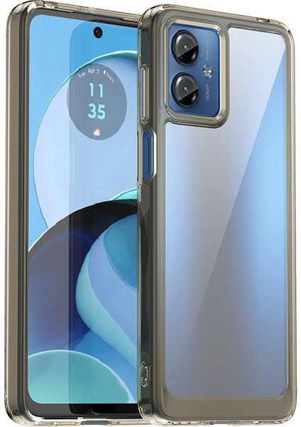 Motorola Moto G14 4g Tpu+Akrilik Cep Telefonu Kılıfı Düşmeye Dayanıklı Arka Kapak-Şeffaf Gri (Yurt Dışından)