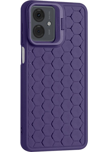 Motorola Moto G14 4g Kılıf Isı Dağılımı Tpu Telefon Kılıfı Lens Çerçevesi Ayaklık-Mor (Yurt Dışından)