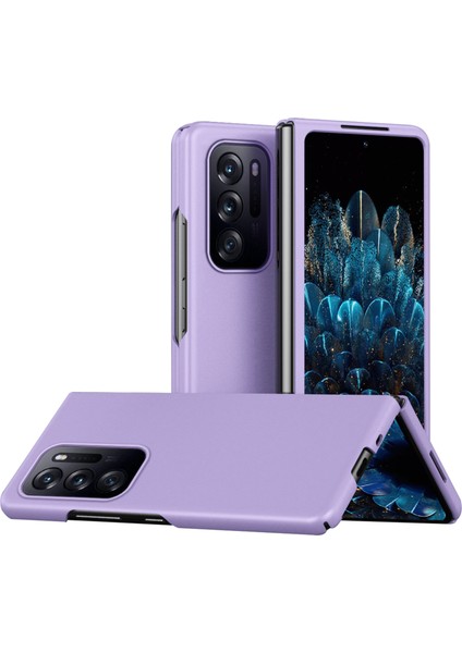 Oppo Find N Ka Yüzey Cilt Dokunma Hissi Pc Telefon Çoklu Renk Engelsiz Katlanabilir Koruyucu Kılıf-Mor (Yurt Dışından)