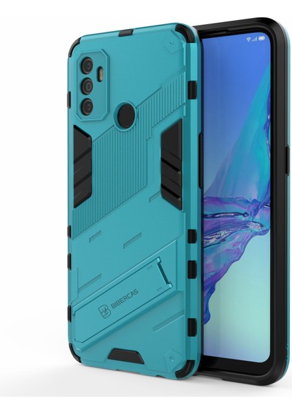 Oppo A53 4g-Bebek Mavisi Için Darbeye Dayanıklı Pc+Tpu Hibrit Telefon Kılıfı Kickstand ile (Yurt Dışından)