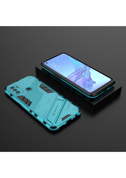 Oppo A53 4g-Bebek Mavisi Için Darbeye Dayanıklı Pc+Tpu Hibrit Telefon Kılıfı Kickstand ile (Yurt Dışından) modelleri