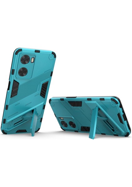 Oppo A57 4G/A57S 4g Combo Pc+Tpu Arka Kılıf Eller Serbest Destekli Şok Emici Kılıf-Bebek Mavisi (Yurt Dışından) modelleri