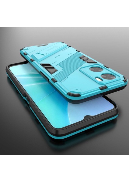 Oppo A57 4G/A57S 4g Combo Pc+Tpu Arka Kılıf Eller Serbest Destekli Şok Emici Kılıf-Bebek Mavisi (Yurt Dışından) fırsatları