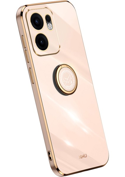 Xınlı Oppo RENO13 F 5g Kılıf Halka Kickstand Galvanik Tpu Telefon Kılıfı-Pembe (Yurt Dışından)