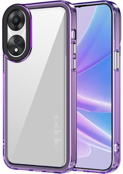 Oppo A78 4g Darbeye Dayanıklı Cep Telefonu Kılıfı Şeffaf Pc+Tpu Telefon Kılıfı-Şeffaf Mor (Yurt Dışından)