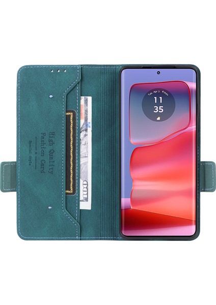 Motorola Edge 50 Pro 5g Kılıf Deri Cüzdan Telefon Kılıfı Donanım Dekor-Mavi (Yurt Dışından) fiyatları
