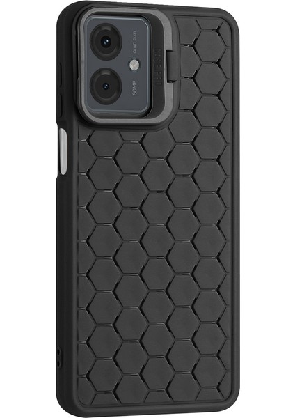 Motorola Moto G14 4g Kılıf Isı Dağılımı Tpu Telefon Kılıfı Lens Çerçevesi Ayaklık-Siyah (Yurt Dışından)