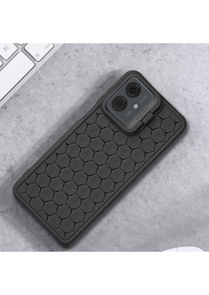Motorola Moto G14 4g Kılıf Isı Dağılımı Tpu Telefon Kılıfı Lens Çerçevesi Ayaklık-Siyah (Yurt Dışından) modelleri