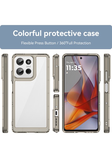 Motorola Moto G75 5g Kılıf Tpu+Akrilik Koruyucu Şeffaf Telefon Kılıfı-Şeffaf Gri (Yurt Dışından) fiyatları