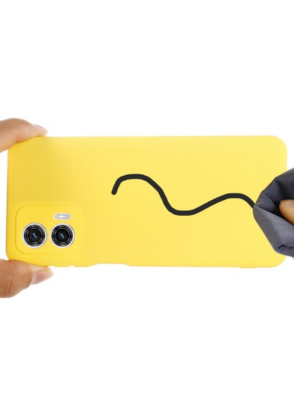 Motorola Moto G73 5g Için Sıvı Silikon Telefon Kılıfı, Kayışlı Yumuşak Astarlı Koruyucu Telefon Kılıfı-Sarı (Yurt Dışından) fiyatları