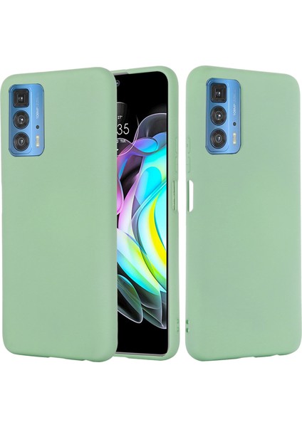 Motorola Edge 20 Pro Sıvı Silikon Kalınlaştırma Tasarım Telefon Kılıfı Yumuşak Mikrofiber Astar Yastık Çizilmez Koruyucu Kılıf-Yeşil (Yurt Dışından) fiyatları