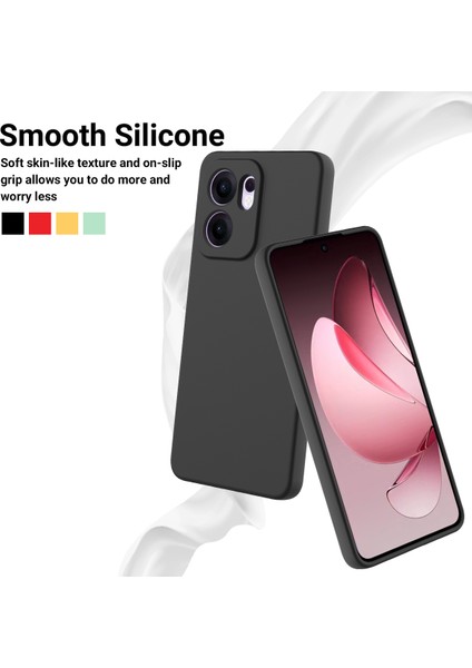 Oppo RENO13 F 5g/oppo RENO13 F 4g Sıvı Silikon Kılıf Telefon Arka Kapağı El Kayışı Ile-Siyah (Yurt Dışından) modelleri