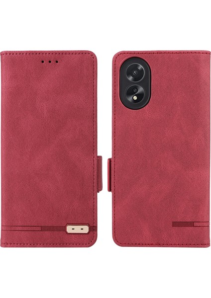 Oppo A38 4G/A18 4g Kılıf Toz Geçirmez Pu Deri Stand Cep Telefonu Kılıfı Cüzdan-Gül (Yurt Dışından)