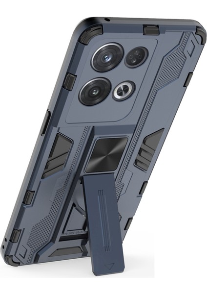 Oppo Reno8 Pro 5g (Küresel Sürüm)/reno8 Pro+ (Çin)5g Her Şey Dahil Koruma Sert Pc Yumuşak Tpu Sağlam Hibrit Kılıf Ağır Hizmet Tipi Kabuk Destekli-Mavi (Yurt Dışından) modelleri