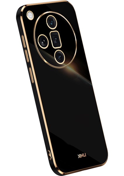 Xınlı Oppo Find X7 5g Kılıf Galvanik Yumuşak Tpu Arka Telefon Kılıfı-Siyah (Yurt Dışından)