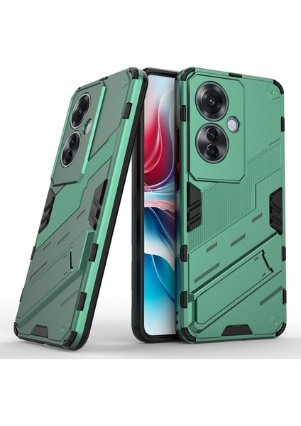 Oppo RENO11 F 5g Kickstand Kılıf Pc+Tpu Darbeye Dayanıklı Hibrit Telefon Kılıfı-Yeşil (Yurt Dışından) modelleri