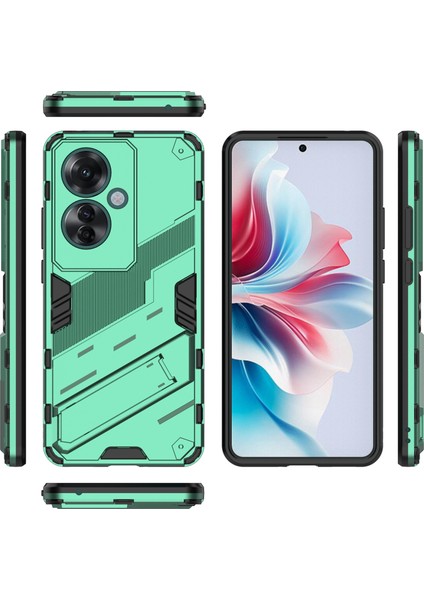 Oppo RENO11 F 5g Kickstand Kılıf Pc+Tpu Darbeye Dayanıklı Hibrit Telefon Kılıfı-Yeşil (Yurt Dışından) fırsatları