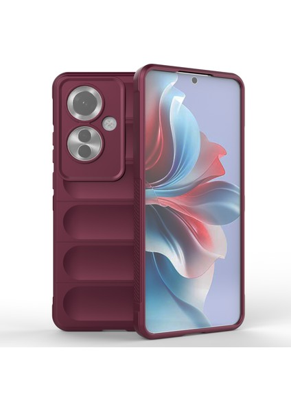 Oppo RENO11 F 5G/F25 Pro 5g Telefon Kılıfı Tpu Sağlam Tasarım Düşme Koruması Kabuk-Şarap Kırmızısı (Yurt Dışından)